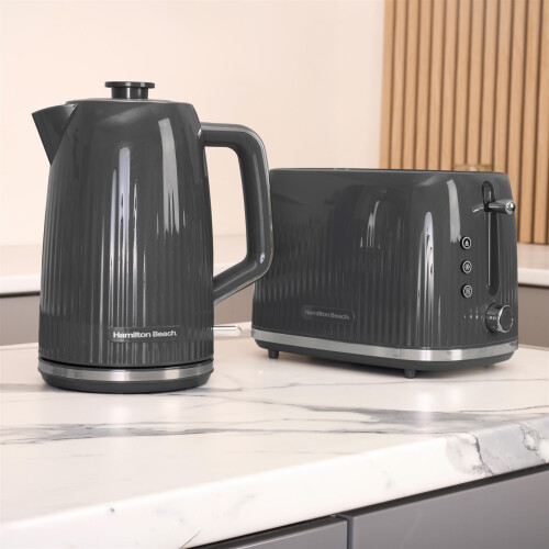 Hamilton Beach Hamilton Beach, Miami Kettle & Toaster Set, Charcoal, HBMIACH 1