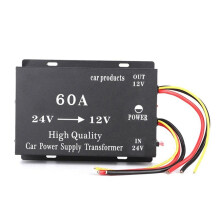 Car Truck Sound Power Adapter Reducer 24V to 12V 60A Voltage Reduction Converter