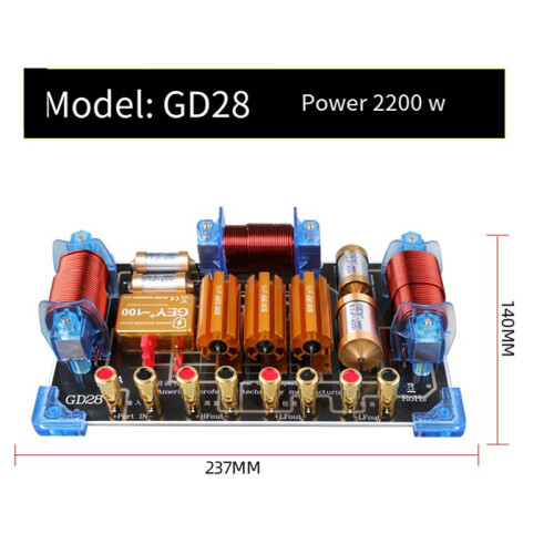 2200W Audio Frequency Divider Two Way Speaker Crossover 15 18 Inch Stage Performance High Power Frequency Divider