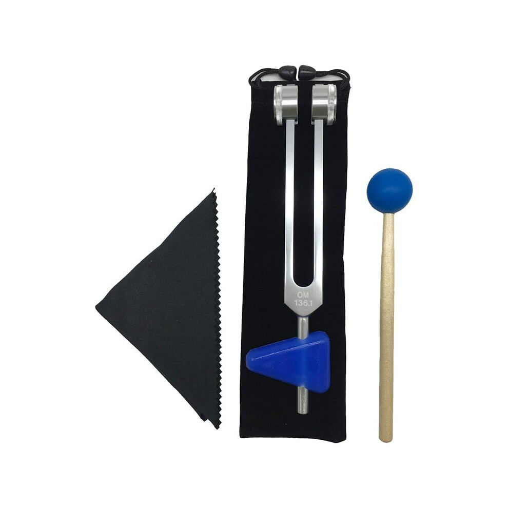 Zandonã Aluminum Alloy Om136.1 Hz Tuning Forks With Hammers Set For Nervous System Testing Sound Healing Therapy