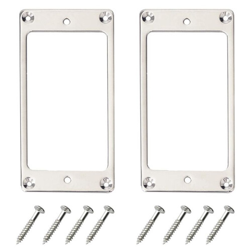 Metall Humbucker Pickup  Cover Rambyte Kompatibel med LP Gitarrmontering Elgitarrer (Silver)