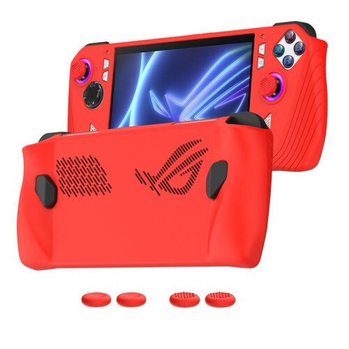 For  Ally Handheld Game Console All-Inclusive Silicone Protective Case Handheld Anti-Drop Protective Case,Red 1
