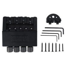 1 Ensemble 4 Cordes Système de Pont de Guitare Basse Sans Tête Pièce de Basse Électrique pour Remplacement de Basse Électrique Sans Tête