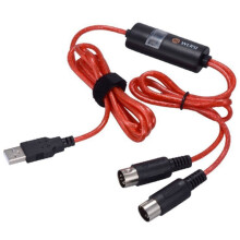 WERSI 5-Poliger Midi zu USB In-Out Kabeladapter Konverter für Windows Ios Laptop zu Musik Piano Tastatur