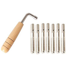 7 Piezas de Clavijas de AfinacióN con Llave de AfinacióN en Forma de L para Cuerdas de Arpa de Lira y Otros Instrumentos de Cuerda Primitivos