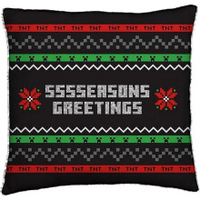 Minecraft Seasons Greetings Square Christmas Filled Cushion