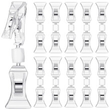 50 Clips para Carteles de Doble Cara, Clip para ExhibicióN de Carteles, Clip Giratorio Transparente para MercancíAs, Soporte para Carteles, Clip