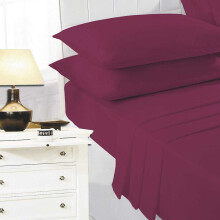 (Single, Wine) K Collection percale Percale Fitted Sheet