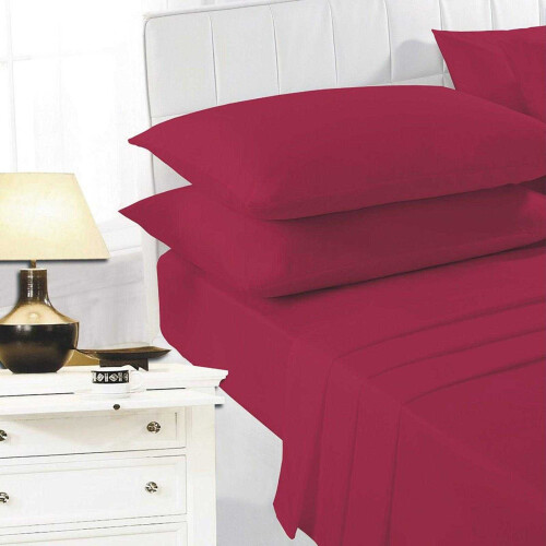 (Single, Red) K Collection percale Percale Fitted Sheet