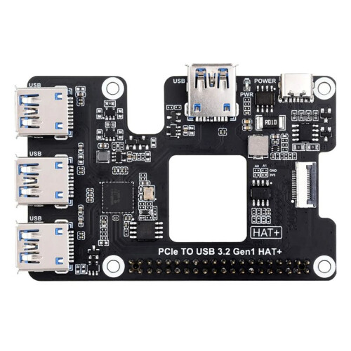 Per Raspberry Pi 5 PCIe A USB 3.2 Gen1 HAT PCIe A USB HUB 4 Porte USB Collega e Usa per Raspberry Pi 5