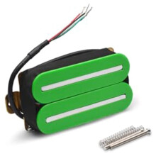 Microphone Manche à Haut Rendement, Double Micros Humbucker Hot Rail, Vert