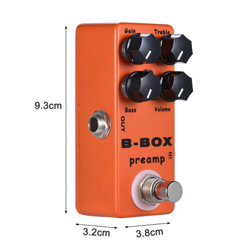 MOSKY B-Box Elgitarr Preamp Overdrive Effektpedal Full Metal Shell True Bypass 1