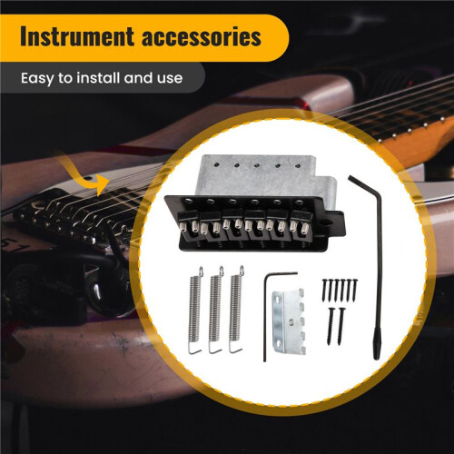 Licensierad Gitarr Tremolo Bridge System Set för  Stratocaster Squier Elektrisk Gitarrbyte, Svart 2