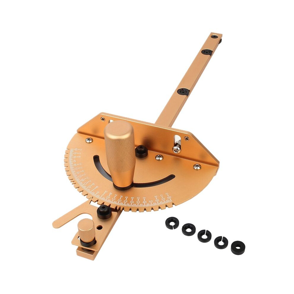 Miter Gauge Aluminum Alloy Handle Benche Table Saw Router Miter Gauge Sawing Assembly Ruler Woodworking Tools-Golden 6033779581245