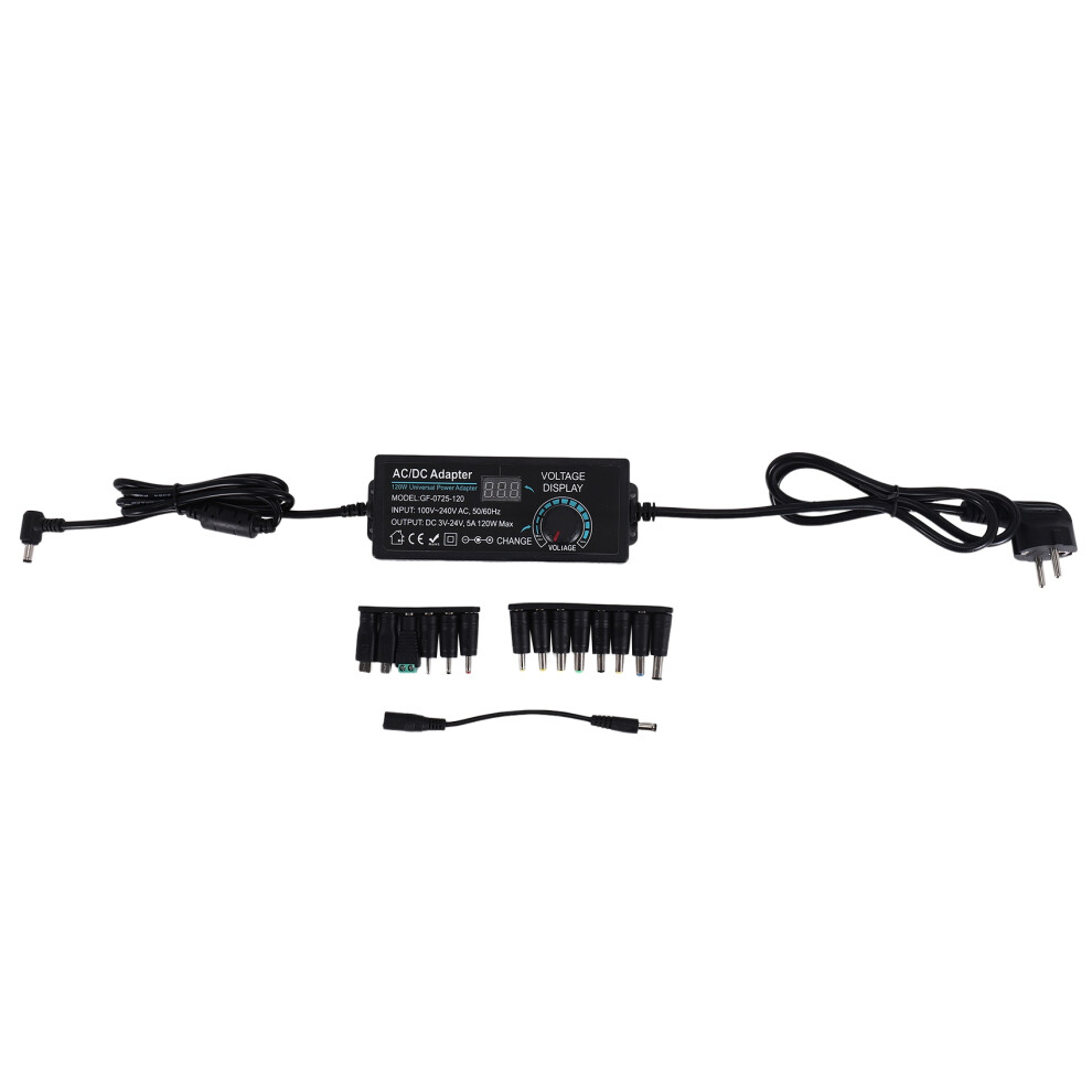 5A 120W Adjustable Power Supply, Universal Power Supply Adapter 3V-24V 5A Adjustable Power Adapter Ac To Eu Plug 6033968169117