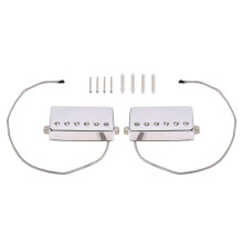 2 Pièces pour Micros de Manche et de Chevalet de Guitare Alnico 5 LP Micros Humbucker Pièces de Guitare à 4 Fils (Ensemble Chromé NB)