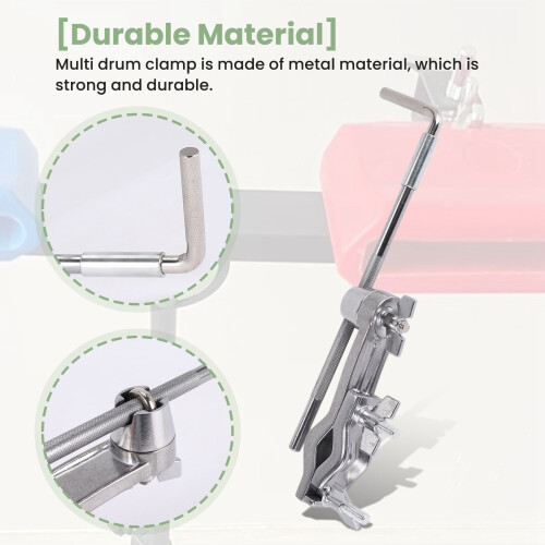 Drum Extension Clip Quick Release Mounting Accessories Universal Support Stand Cowbell Mount Bracket Drum Clamp 2