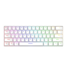 Mechanical Keyboard 61 Keys Mixed Light Hot Swap Keyboard Office Accessories Gaming Keyboard White Red Axis