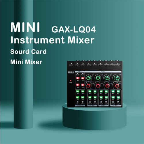 GAX-LQ04  Audio Crossover Small Mixer Multi-Channel Headphone Amplifier EU Plug 2