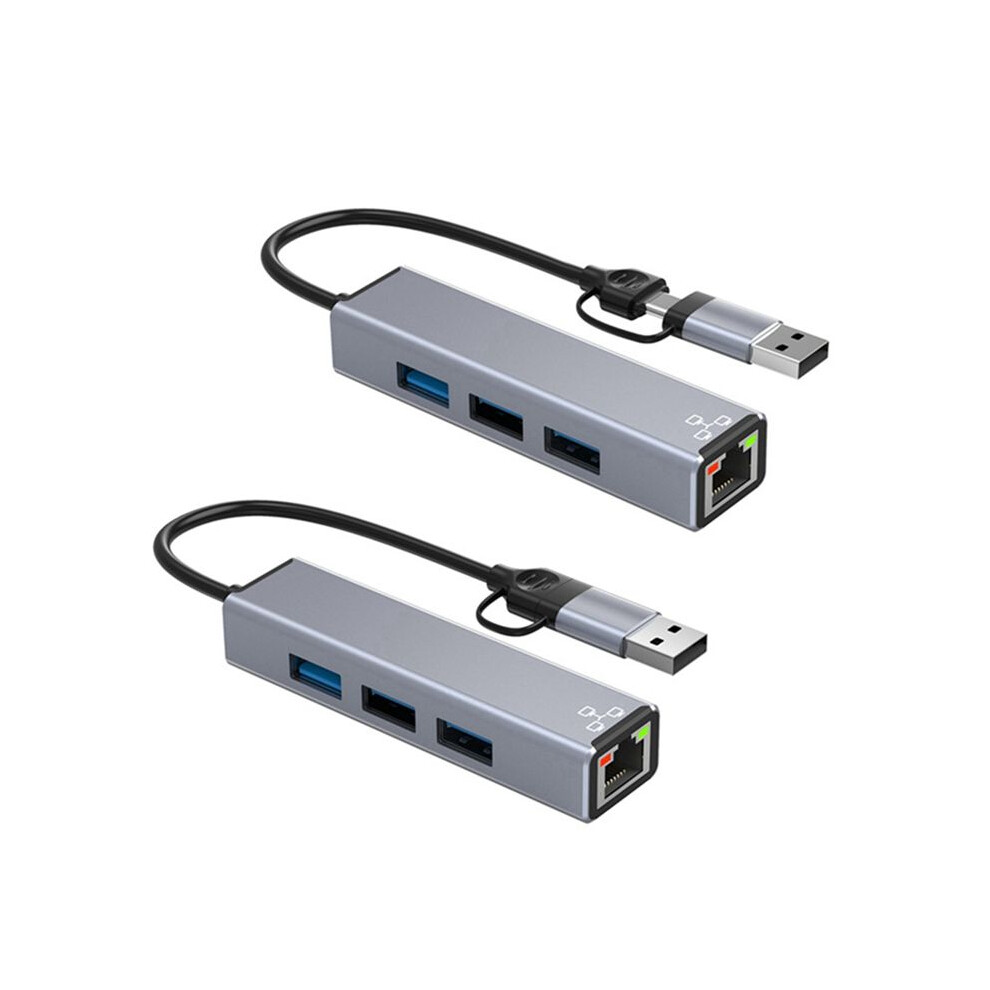 Photos - Card Reader / USB Hub USB C/USB A to Ethernet Adapter 1000Mbps RJ45 Network Card Plug-and- for Phone/Laptop