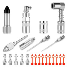 Grease Coupler Kit Tool Grease Tip 28-Piece Grease Coupler Kit Quick Connect Grease Fittings Complete Lube Accessories