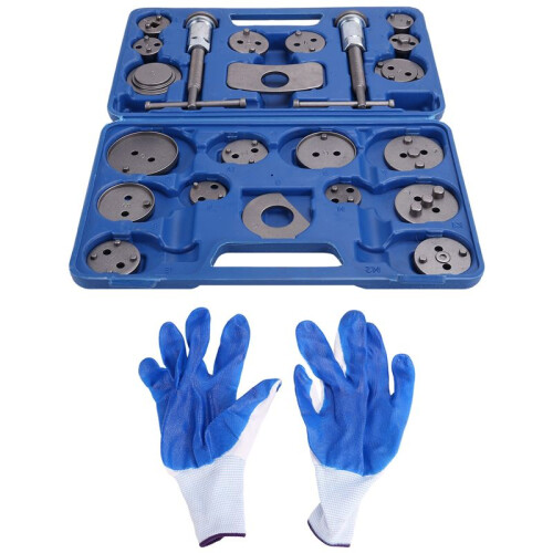 Brake Caliper Compression Tool Set Thrust Bolt Assemblies Retaining Plates Caliper Hangers Disc Adapters with Gloves