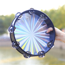 Laser 10 Inch Hand-Cranked Tambourine, Double Row Tambourine, Dance Tambourine, Orff Instrument Hand Drum