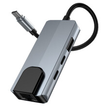 4-In-1 USB C HUB Adapter Dockingstation mit Dual USB C und RJ45 für  Pro/Air Laptop
