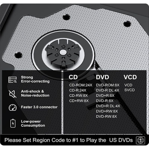External DVD Drive USB3.0 CD-ROM Burner Portable Dual Interface Type-C USB CD DVD Burner for Laptop PC 2