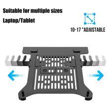 New FP-2 Laptop Mount Tray Laptop Holder Arm Mount Vented Notebook Tray Expandable Clamps for 10-17Inch Notebook