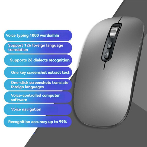 AI  Voice Mouse Voice to Text Mouse Rechargeable 2.4G Wireless  Mouse Voice Input Mouse for Laptops,A 2