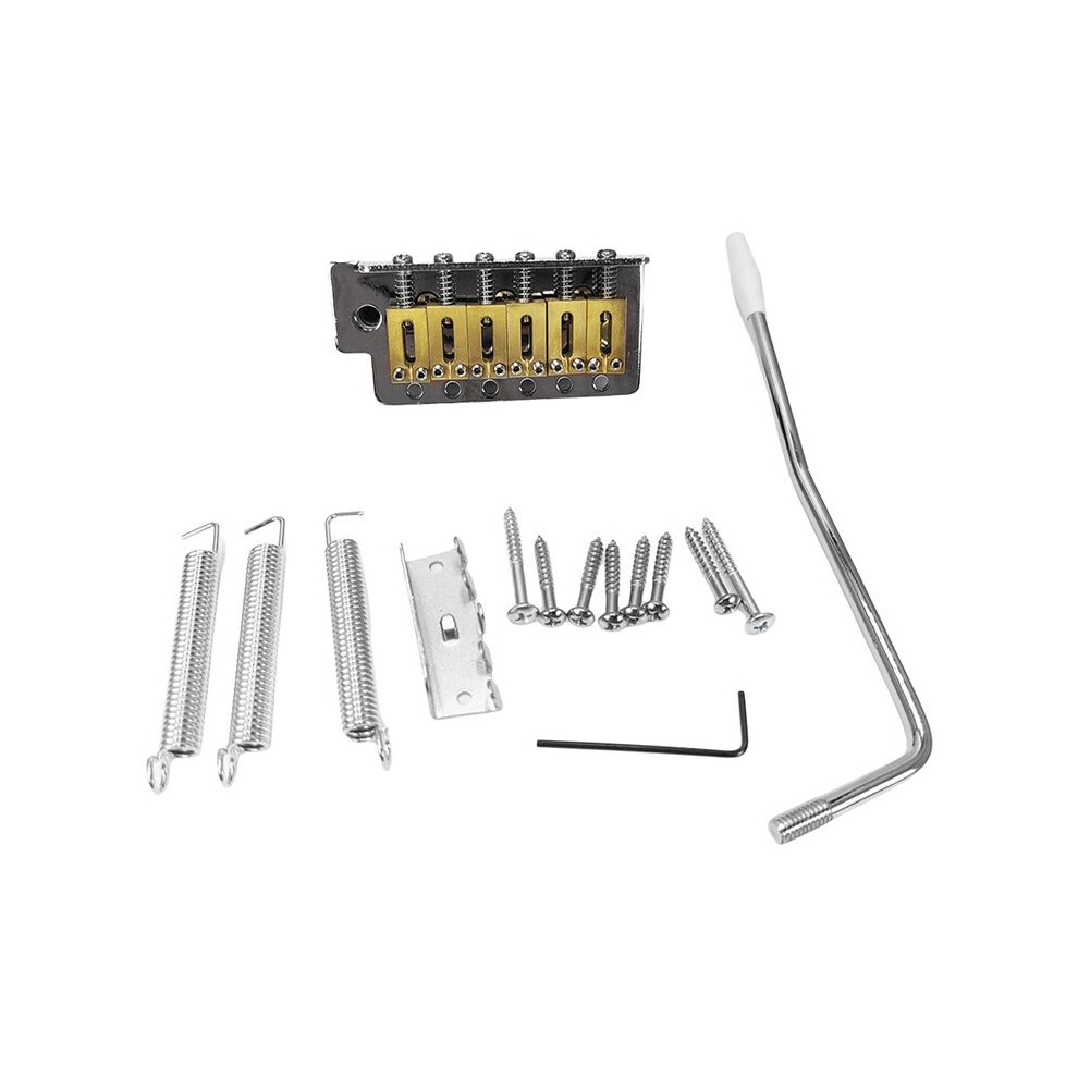 6 Strings Guitar Bridge Saddle Tailpiece Electric Guitar Tremolo Bridge Standard Guitar Accessories Silver 4712536716633