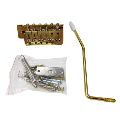 6 Strings Guitar Bridge Sadel Slutstycke Elgitarr Tremolo Bridge Standard Gitarrtillbehör Guld 2