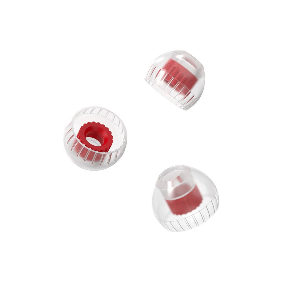 Ear-Tips Eartips Double Support Structure Silicone Earphone 3 Pairs Headphone Headset Earbuds Size L Red 6034231030967