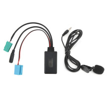 Câble Audio 6 Broches Adaptateur Auxiliaire Stéréo de Voiture avec Microphone pour Clio/Espace/Megane