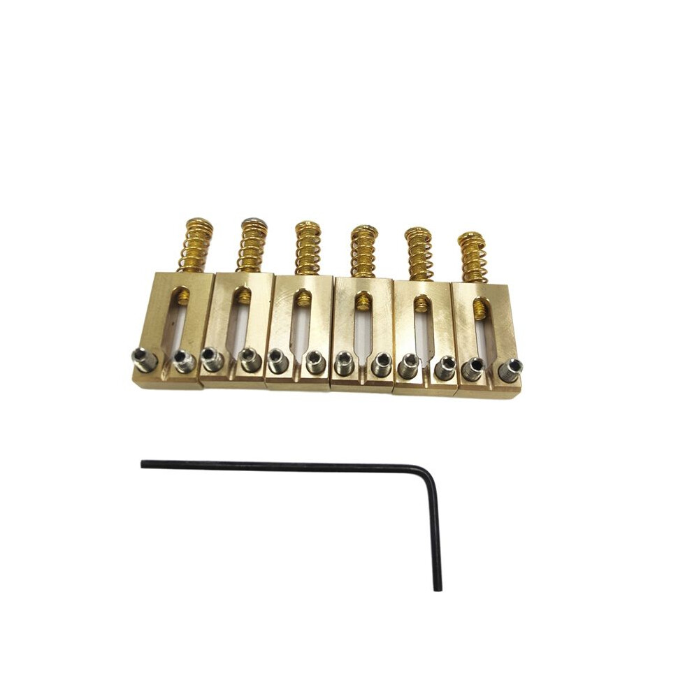 Electric Guitar Bridge Saddles Brass 10.5Mm Tremolo Parts Electric Guitar Bridge String Saddle Guitar Parts Gold 4712208524801