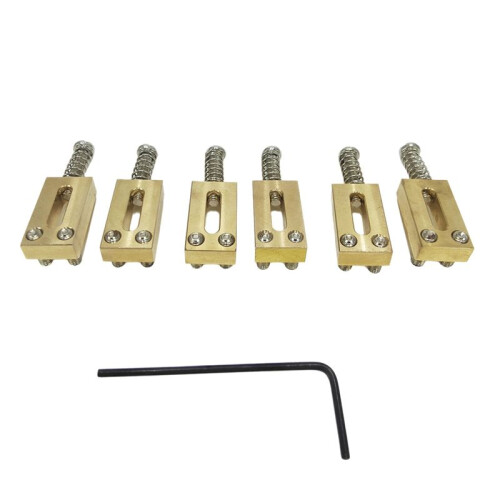 Elgitarr Tremolo Bridge Mässingsadlar 10,8MM Elgitarr Bridge String Sadel Gitarrdelar Guld & Silver 1