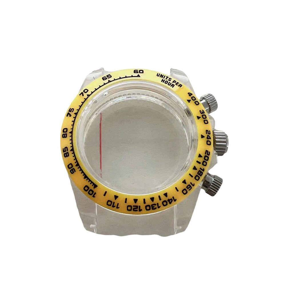 39Mm Watch Case Sapphire Glass Case For Quartz Vk63 Movement Cases Wearable Watch Accessories-Yellow Blue 6031035787738