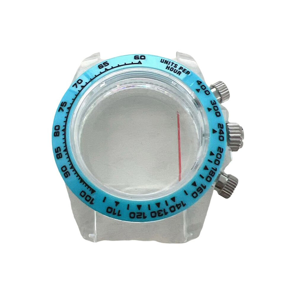 39Mm Watch Case Sapphire Glass Case For Quartz Vk63 Movement Cases Wearable Watch Accessories- Blue 6032767131837