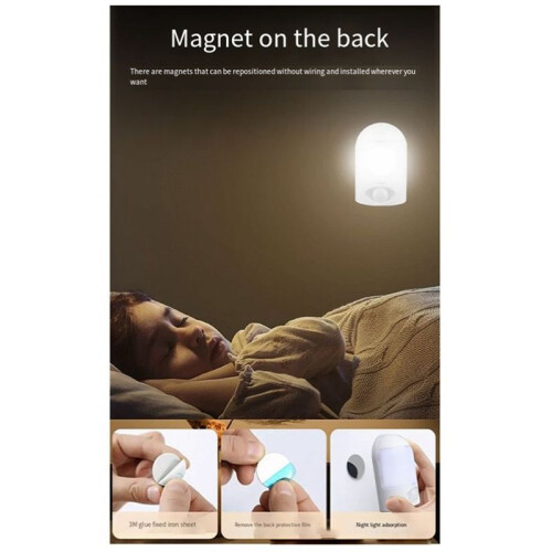Square LED Sensor Light Small Table Lamp Dormitory Bedside Night Light Portable Emergency Night Light 1