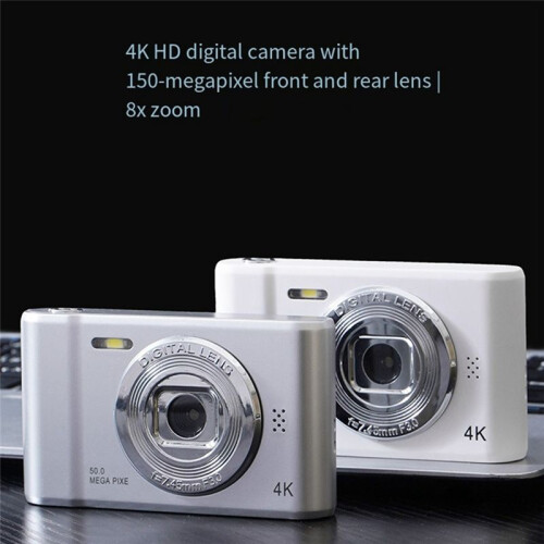 Câmera Digital 4K HD Fotografia Viagem Selfie Camara 2.4 Polegadas Selfie  Retro Cam Rosa 2