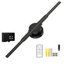 3D Holographic Projector 244 Highlight LED Holographic Player Fläkt för Bild Video Store Bar Reklam Display EU-Kontakt