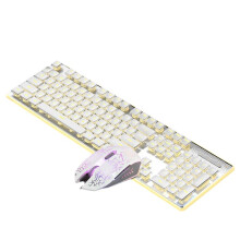 Trådbundet Mekaniskt Tangentbord med Mus LED Tyst Tangentbord Gaming Tangentbord Vattentätt för E-Sport och Kontorsanvändning-C