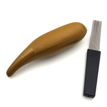 Guiro Instrument Fish Shaped Sand Drum Percussion Instrument with 1 Scraper Musical Training Tool Style A