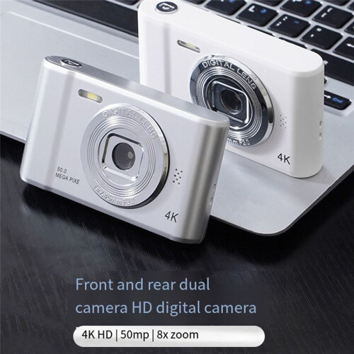 Câmera Digital 4K HD Fotografia Viagem Selfie Camara 2.4 Polegadas Selfie  Retro Cam Rosa
