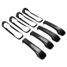 Car Door Handle Cover Exterior Door Handle Trim for Ram 1500 2017-2010 Carbon Fiber