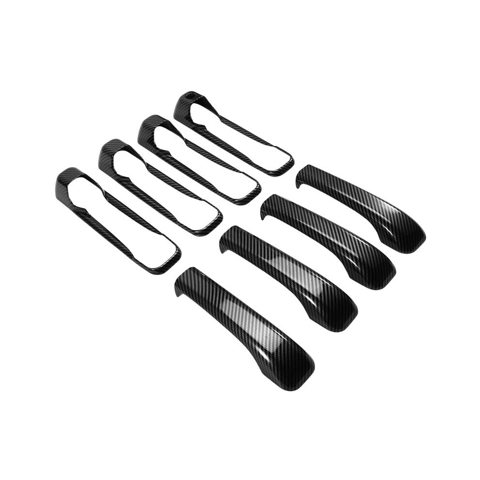 Car Door Handle Cover Exterior Door Handle Trim For Ram 1500 2017-2010 Carbon Fiber 4714276202117