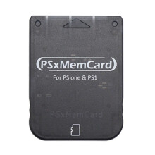 Psxmemcard Scheda di Memoria PS1 Salvataggio Dati di Gioco Supporto Scheda MicroSD per 1 Console PS One Nera