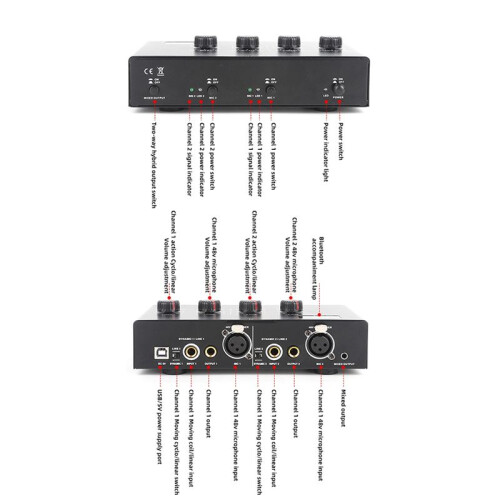 48V Dynamisk Mikrofon Kondensor Mic Amplifier Audio 48V Phantom Power Charging för Live Sound Card Speaker A