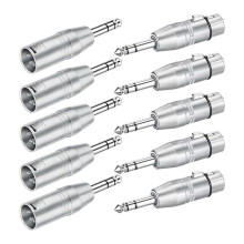 10 Stuks XLR-Adapter, 5 Stuks Mannelijk Naar XLR Mannelijk Adapter en 5 Stuks Mannelijk Naar XLR Vrouwelijk Adapter, 1/4 Inch TRS Naar XLR-Connector